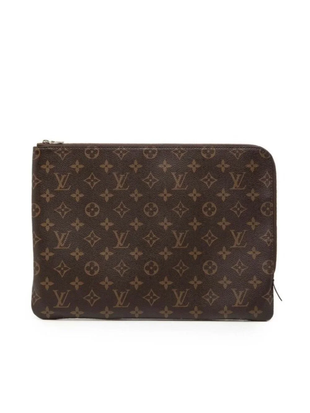 Louis Vuitton Monogram Etui Voyage GM Clutch Brown Fuchsia